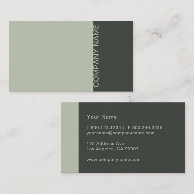 Weises Grün modern Visitenkarte (Vorne/Hinten)