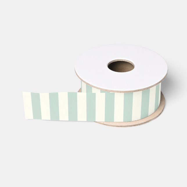 Weises Grün-Streifengrosgrain-Pastellband 1,5" Ripsband (Spule)