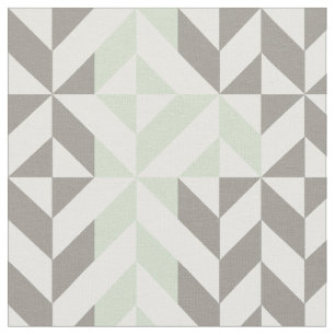 Weises Grün und silberner geometrischer Zickzack Stoff