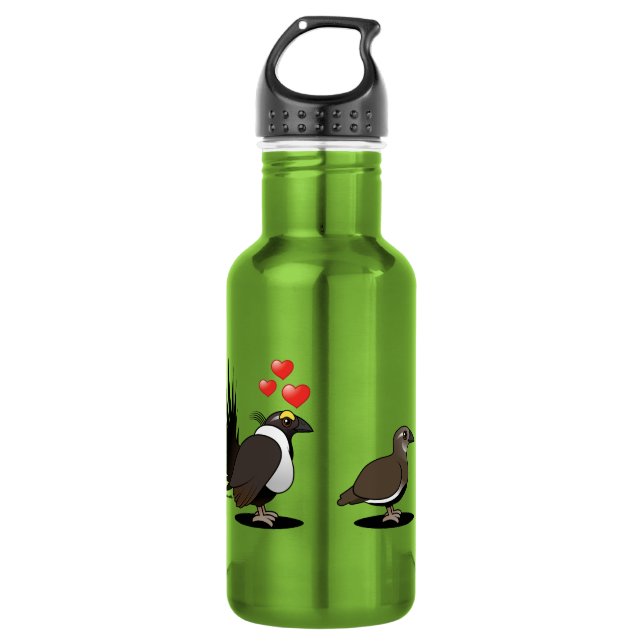 Weises Waldhuhn-Liebe Trinkflasche (Vorderseite)