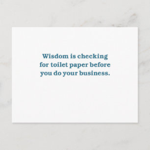 Weisheit (blaue Toilettenschale) Postkarte