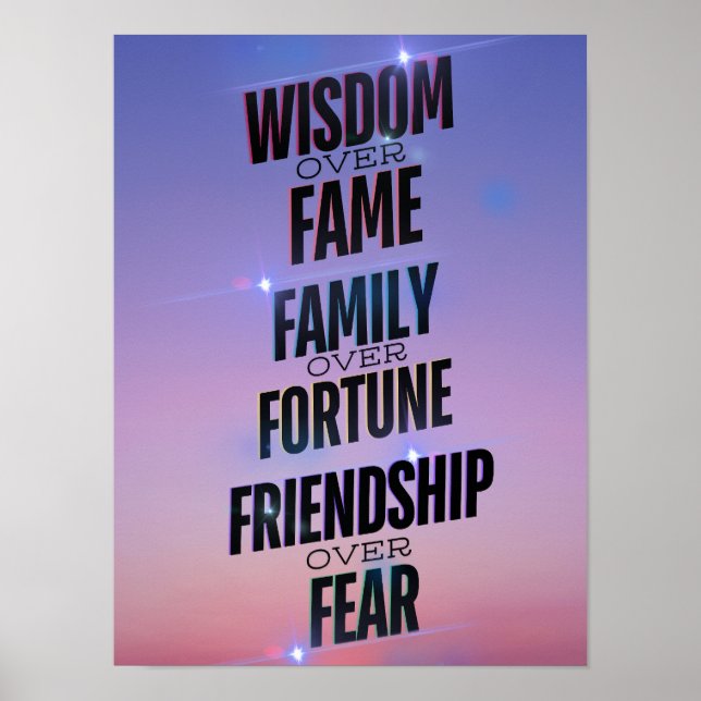 Weisheit Familienfreundschaft - Inspiration Poster (Vorne)