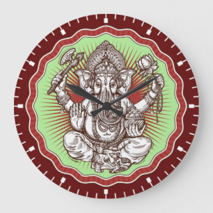 Weisheit Ganapati Indien Hindu Lord Ganesha Elefan Große Wanduhr