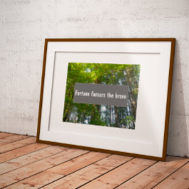 Weisheit-Glück begünstigt das tapfere Sprichwort-P Poster