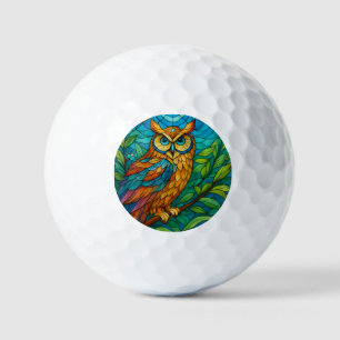 Weisheit in Glas Buntglas-Eule mit Blumen Golfball