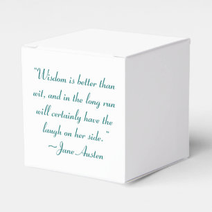 Weisheit ist besser als Wit Jane Austen Zitat Geschenkschachtel