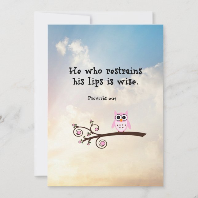 Weisheit - Sprichwörter 10:19 Karte (Vorderseite)