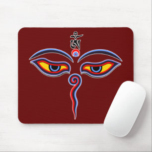 Weisheitsaugen des Buddha - Bodhnath Tempel Augen Mousepad