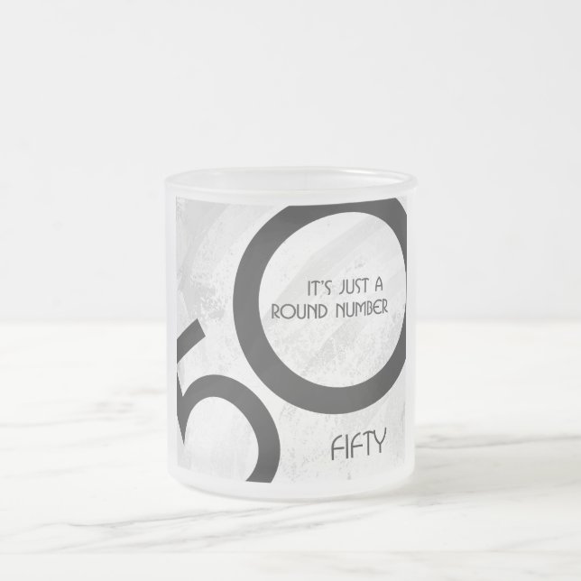 Weiß 50 Jahrzehnt Geburtstag Mattglastasse (Mittel)