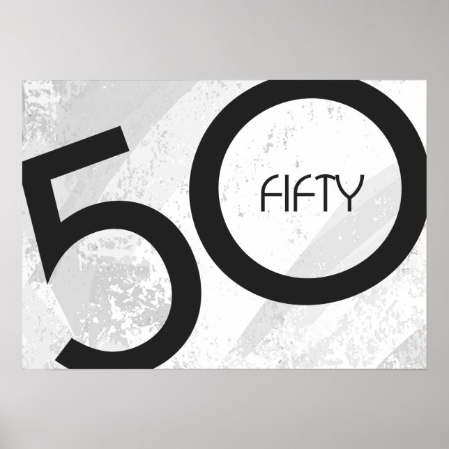 Weiß 50 Jahrzehnt Geburtstag Poster (Vorne)