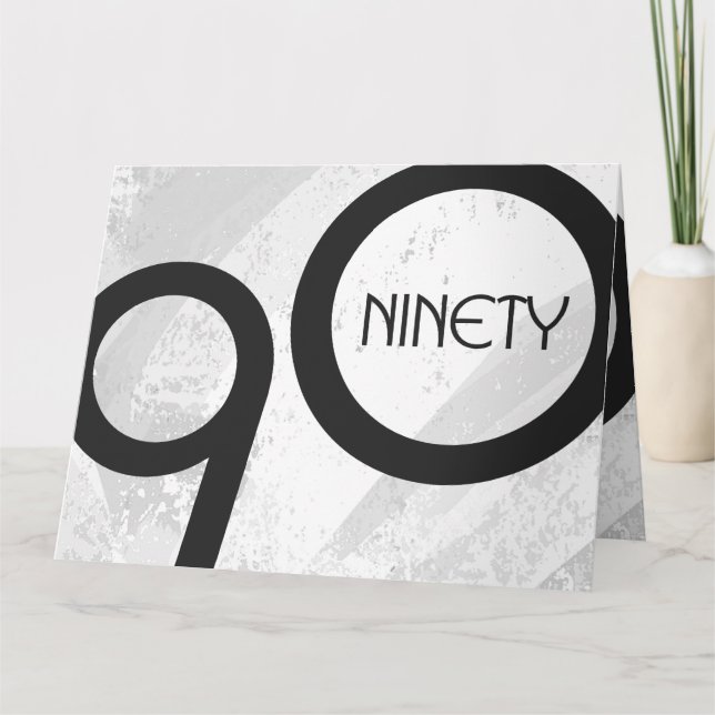 Weiß 90. Jahrzehnt Geburtstag Karte (Vorderseite)