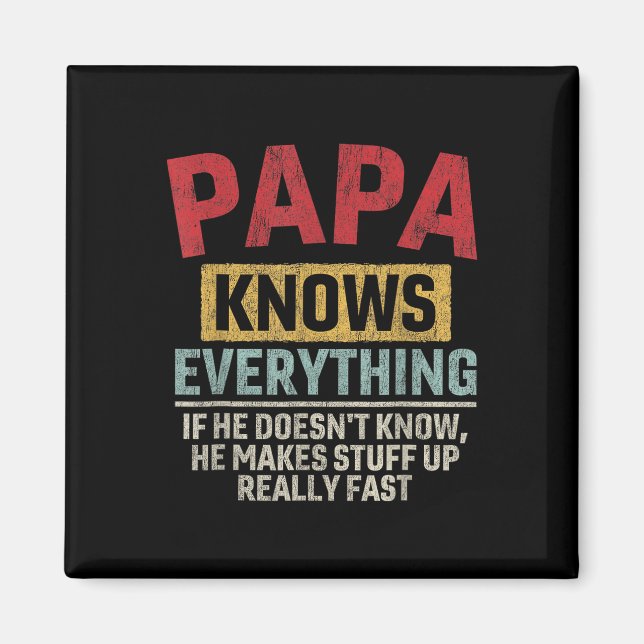 Weiß alles Funny Vatertag Papa Magnet (Vorne)