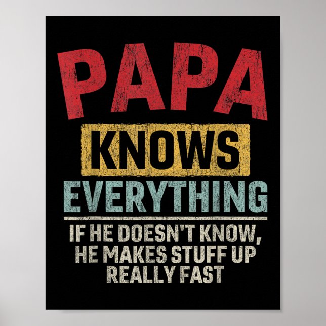 Weiß alles Funny Vatertag Papa Poster (Vorne)