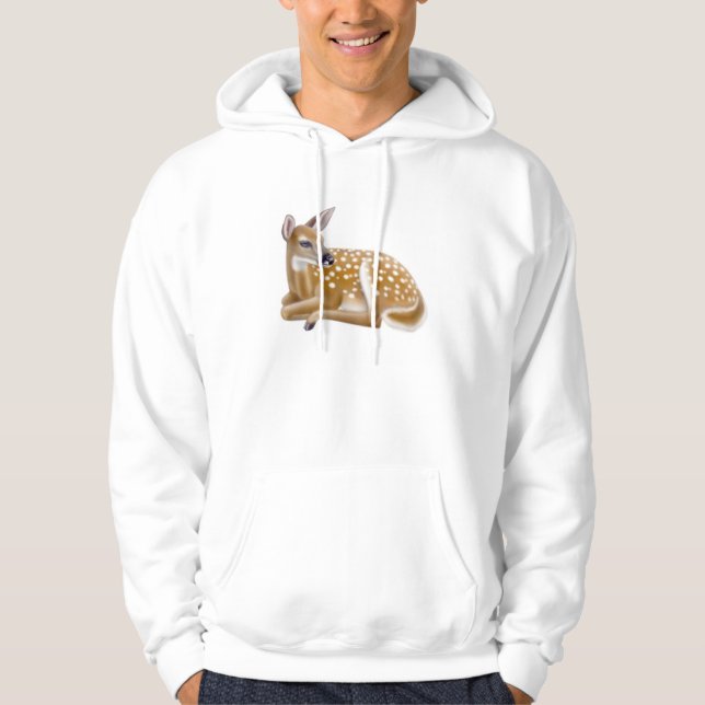 Weiß angebundener Rotwild-KitzHoodie Hoodie (Vorderseite)