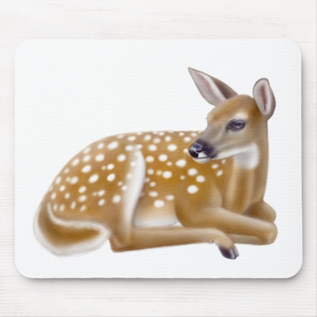 Weiß angebundenes Rotwild-Kitz Mousepad (Vorne)