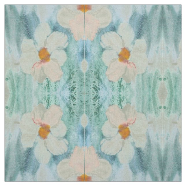 Weiß, Aquamarin und Gold Stoff (Muster)