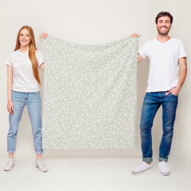 Weiß auf Beige | Muster für Linoldruckstars Fleecedecke (Beispiel)