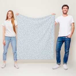 Weiß auf Dusty Blue | Muster für Linoldruckstars Fleecedecke
