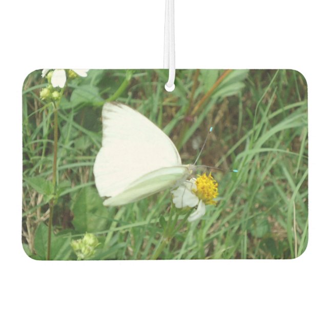 Weiß auf Grün Autolufterfrischer (Vorderseite)