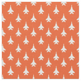 Weiß auf Orange F-15 Eagle Fighter Jet Muster Stoff