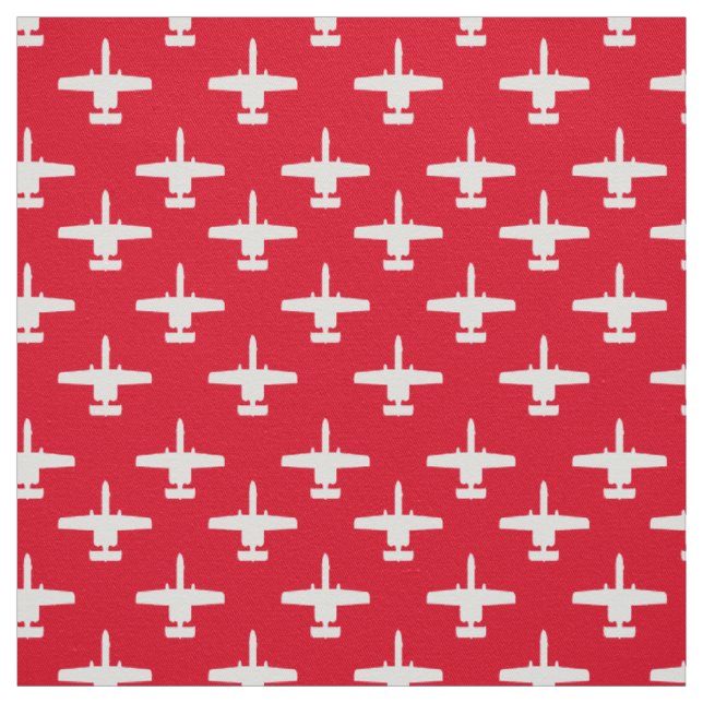 Weiß auf Red A-10 Warthog Attack Jet Muster Stoff (Muster)