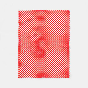 Weiß auf Red Small Size Polka Dots Fleecedecke