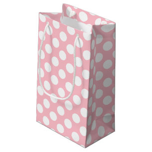 Weiß auf rosa große Polka-Punkte Kleine Geschenktüte
