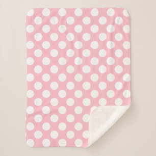 Weiß auf rosa große Polka-Punkte Sherpadecke