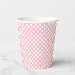 Weiß auf rosa kleine Polka-Punkte Pappbecher