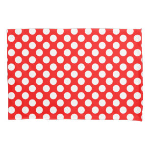 Weiß auf rot große Polka-Punkte Kissenbezug