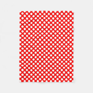 Weiß auf roten mittelgroßen Polka-Punkten Fleecedecke