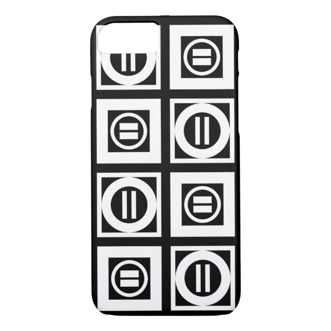 Weiß auf schwarz geometrischem Muster Case-Mate iPhone Hülle (Rückseite)