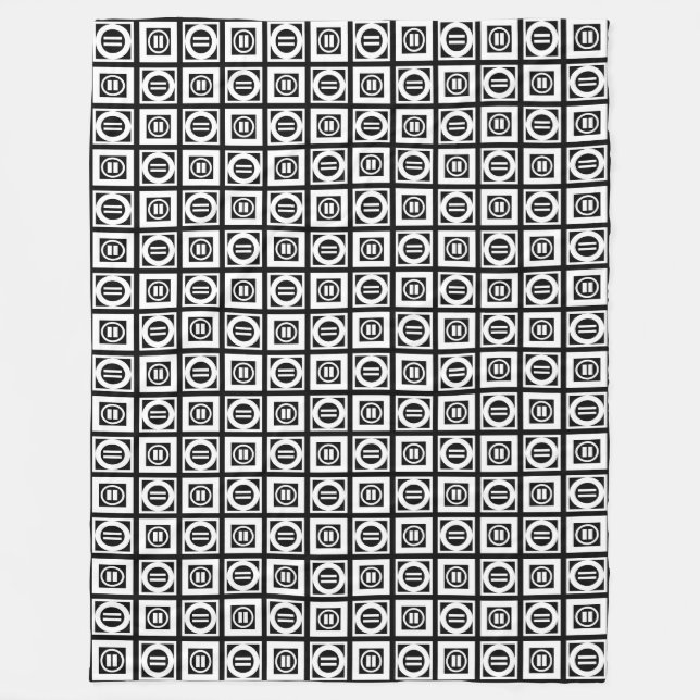 Weiß auf schwarz geometrischem Muster Fleecedecke (Vorderseite)