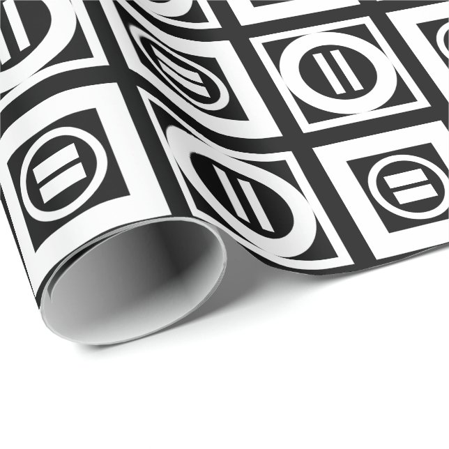 Weiß auf schwarz geometrischem Muster Geschenkpapier (Rolleneckpunkt)