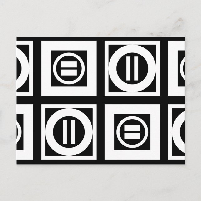 Weiß auf schwarz geometrischem Muster Postkarte (Vorderseite)