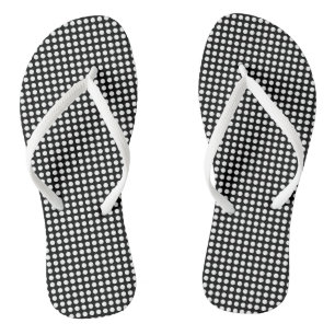 Weiß auf schwarzen kleinen horizontalen Polka-Punk Flip Flops