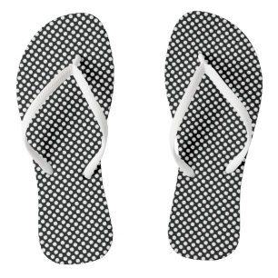 Weiß auf schwarzen kleinen Polka-Punkten Flip Flops