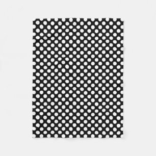 Weiß auf schwarzen mittelgroßen Polka-Punkten Fleecedecke
