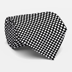 Weiß auf schwarzen mittelgroßen Polka-Punkten Krawatte