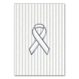 Weiß auf Weiß Ribbon Awareness Streifen Tischnummer