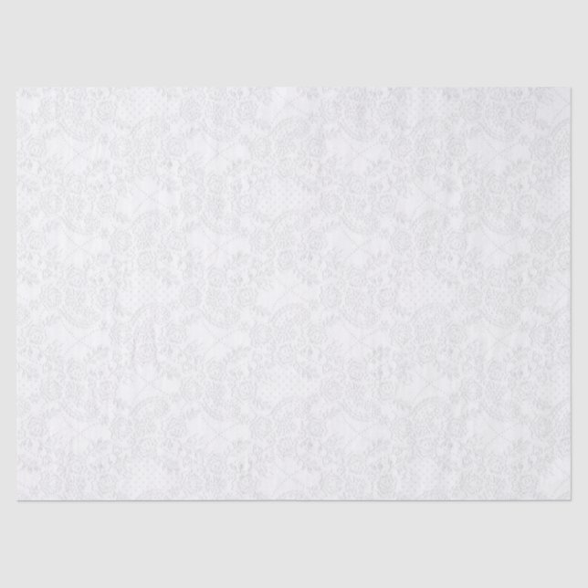 Weiß auf weiße Spitze prägeartigem Seidenpapier (Vorderseite)