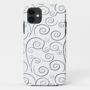 Weiß auf weißen Wirbel iPhone 11 Hülle