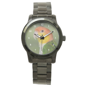 Weiß aufgeblähter Caique-Papagei draußen Armbanduhr