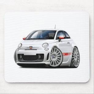 Weiß-Auto Fiats 500 Abarth Mousepad