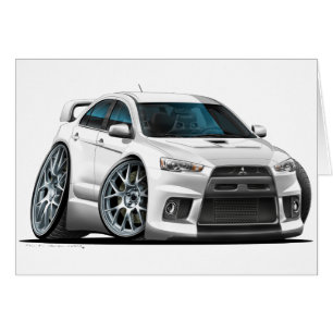 Weiß-Auto Mitsubishis Evo
