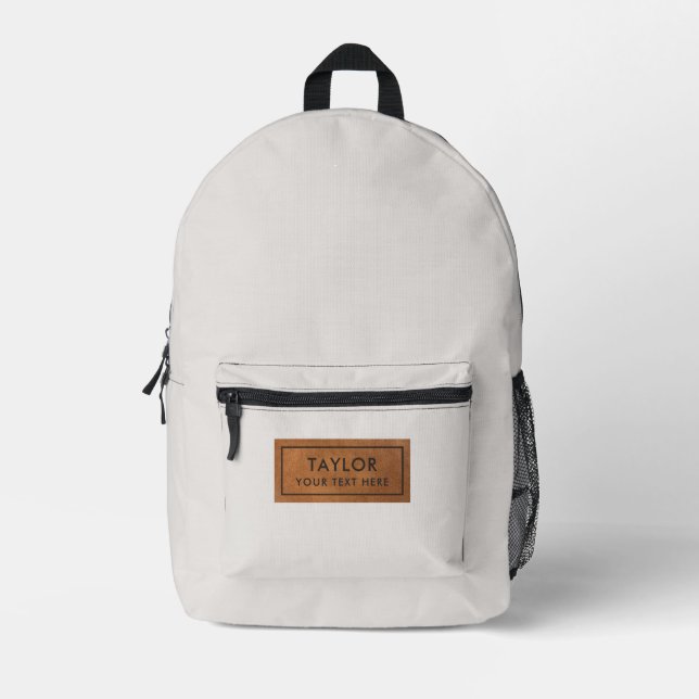 Weiß Bedruckter Rucksack (Vorderseite)