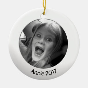 Weiß, beidseitig, 2 x benutzerdefiniertes Foto un Keramik Ornament