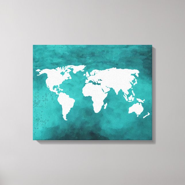 Weiß/Blau Leinwanddruck (Vorderseite)