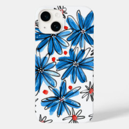 Weiß-blaue Blume Case-Mate iPhone 14 Hülle
