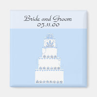 Weiß-blaue und weiße Hochzeitstorte